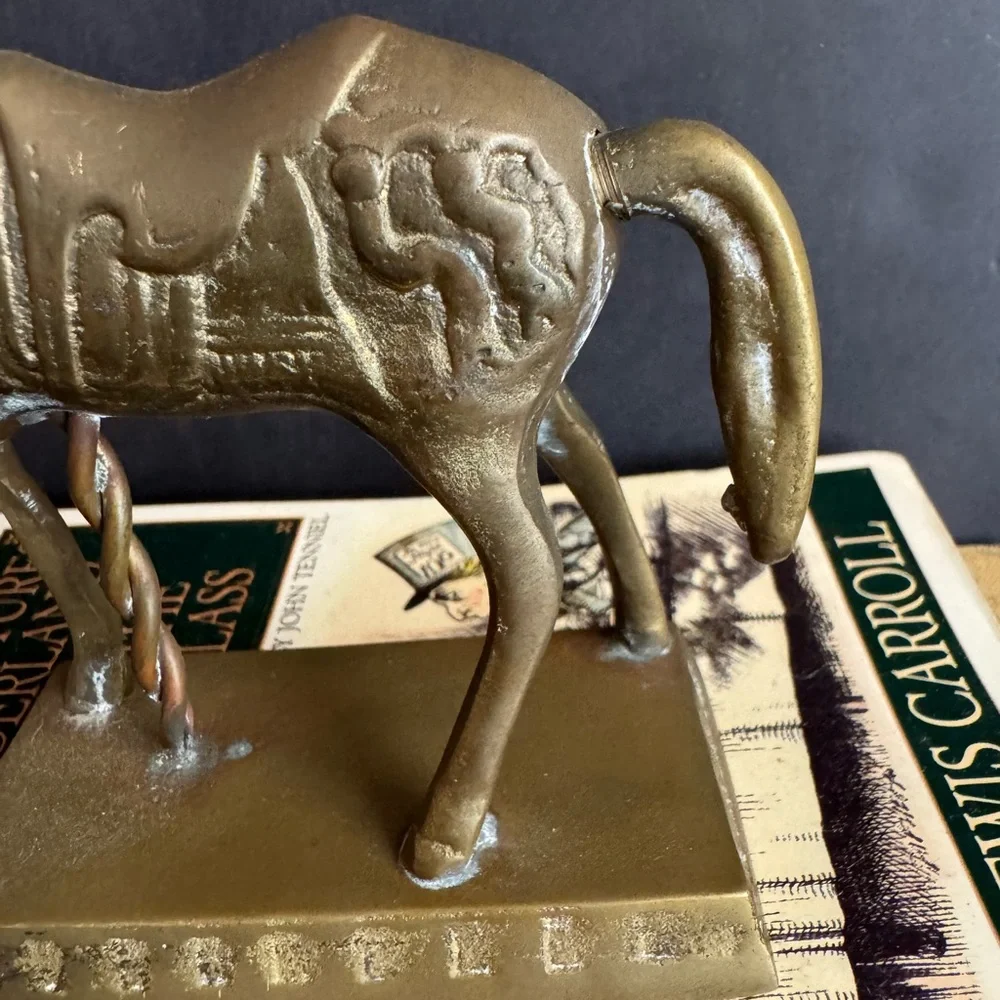 Vtg.Solid Brass Carousel horse with beautiful patina.Aged to perfection.Korea
